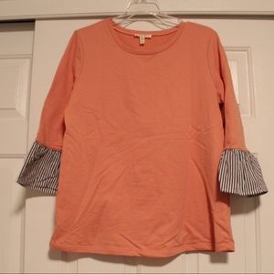Peach sweater bell sleeves